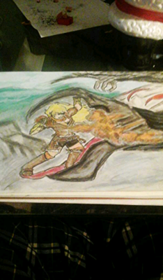 Holy fucking shit that took a long time, I used EVERY SINGLE ONE of my pastels for this. Scene Re-draw featuring Yang Xiao Long being a freaking boss &ldquo;I. HOPE. YOUR. HUN. GRY!!&rdquo;