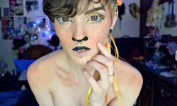spectredeflector:  The last of my Deer makuep shots, including a closer version of just the eye makeup! I’m working on my versatility in makeup as well as modeling, and softer stuff is out of my comfort zone, so im really proud of this!