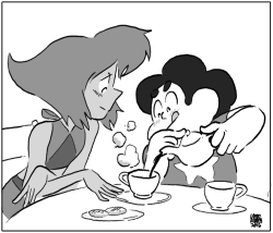 neo-rama:  WOW! EXCITING! STEVEN and LAPIS have a long talk over a cup of hot tea and what may or may not be crumpets. they could also be biscuits. SAME OLD WORLD! the next all new episode of STEVEN UNIVERSE! boared by Katie Mitroff and Lamar Abrams!