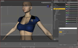 DAZ3D Tutorial, Fix for Cloth for Large Boobs with dForceFirst make the cloth dForce, if you don’t know the basics, then search YouTube&hellip; Pic 1:Use the timeline, set everything close to default at frame 0, set your model with huuuuge boobs at