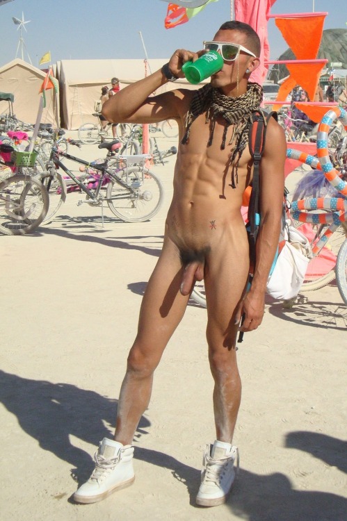Naked at burning man festival