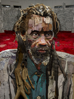 laughingsquid:  Room-Sized Anamorphic Portrait of Malian Actor Sotigui Kouyaté 