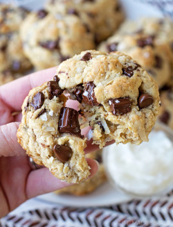 fullcravings:  Coconut Oil Oatmeal Chocolate Chip Cookies