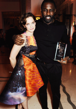 enchantedadieu: Ruth Wilson and Idris Elba, winner of Man of the Year, attend the Harper’s Bazaar Women of the Year awards, 11/5