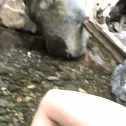 foxychrissy:  Pussy rubbing in action! So relaxing to cum outdoors!