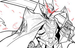 ask-dr-knockout:  Drift Lagann! WIP (Linework) Because Drift is an Anime nerd! ;) This will become Another print I will have at at my Table at TF Con Chicago! Based off this image! 