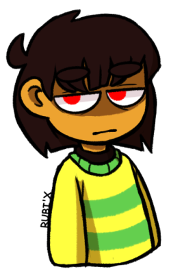 Frisk with the unused clothes
