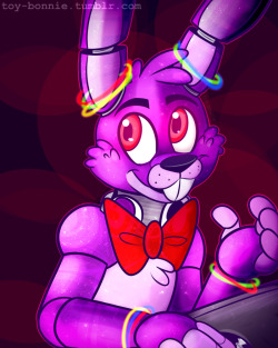 toy-bonnie:  Anon asked for a DJ Bonnie. Needed something bright, right?GLOOOOWSTIIIICKS.  x3