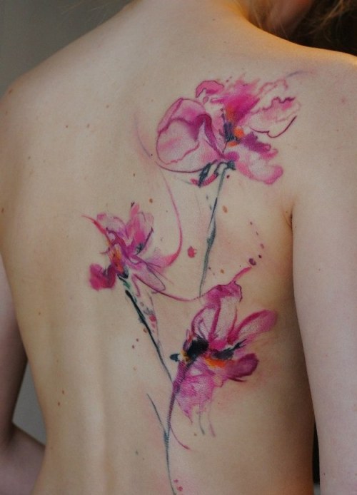 Orchid flower tattoo