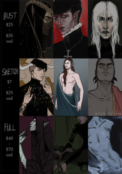 This info is oudated.Contact me through social media or krovav.art@gmail.comBusts may not go below the ribsCharacter sheets include two full body references and one bust sketch+flatsall files will be printableTOS below the cut:I won’t draw: extensively