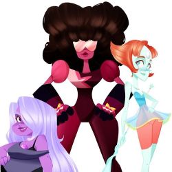 Happy Valentines! Here are ladies Number 56! Garnet, Amethyst and Pearl from Steven Universe!! I had a lot fun with the different body shapes! I love to draw curvy women  (en Bilbao, Spain)