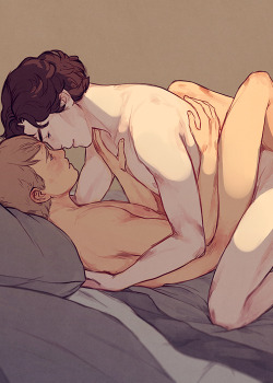archiaart:  So a person commissioned sweet Sherlock/John smut. It was just supposed to be a coloured sketch but I got a little carried away 8D 