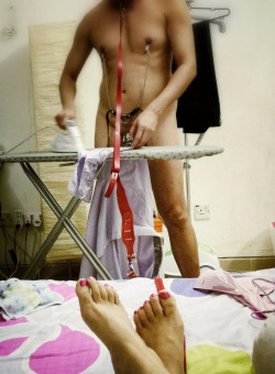 The only way to make your little slave do his chores&hellip;