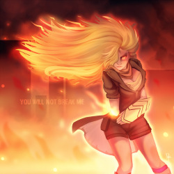 gaelfox:  You’re standing too close to a flame that’s burningHotter than the sun in the middle of July.Sending out your army, but you still can’t win;Listen up, silly boy, ‘cuz I’m gonna tell you why…   Finally finished up that Yang painting.