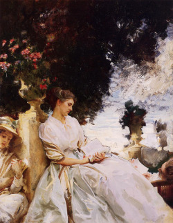 impressionism-art-blog: In the Garden, Corfu, 1909, John Singer SargentSize: 71.12x91.44 cmMedium: oil, canvas