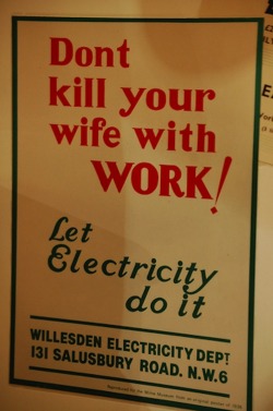 If you&rsquo;re not satisfied with the work your wife&rsquo;s done, electrocute her! :D From a gallery of creepy vintage ads.