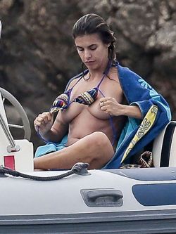 toplessbeachcelebs:  Elisabetta Canalis (Italian Actress) topless in Sardinia (July 2014) 