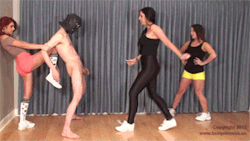 xrayeyesblue:  brat-princess2:  The girls team up on a male for a great workout!  ball busting their way to a great shapely butt  Re-blogs and original posts exploring the kinks lurking in The Hidden Recesses of My MindThis blog is maintained by Princess