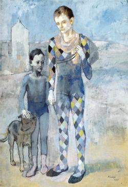 autruchon:  Pablo Picasso, Deux saltimbanques avec un chien (1905) 