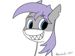 avastindy:  I was bored, so I decided to draw my Pony OC, Spark Brush as a Shark. 