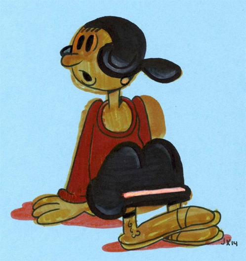 tumblrtoons: Day 6 #inktober!  I forgot to post my Inktober entry yesterday, so here’s a lil’ Olive Oyl for you today. -Jeaux 