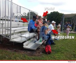 tmz:  Tiger Woods, his current girlfriend, Lindsey Vonn, and his ex-wife, Elin Nordegren, were spotted together. Yep; ALL IN THE SAME PLACE.    And no one got hit with a golf club.    Full Story: Tiger Woods, Lindsey Vonn, &amp; Elin Nordegren TOGETHER