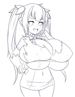 alphaerasure:  A derp doodle of Hestia (Danmachi) …..W-What..she was asking for it. 