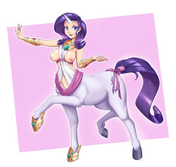 needs-more-butts:  nauthleroy:  Rarity Centaur is finished!She may have turned into a monster, but she still can be Fashion with it, with a very greek inspired motive, and classy posing!This was commissioned long ago, in the middle of january, but is