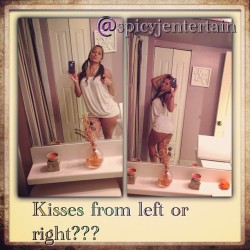 lovespicyj:  Kiss for the Left or from the Right❓❔❓  Spicy J