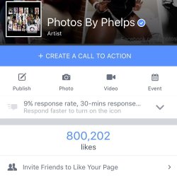 800,000 likes!!!!! Omg!!! Thank you to any and everyone!! The magazines and the radio shows and The fan pages that have shared my imagery which has lead to my growth as well of course to the models who are the stars in my night sky of success. I&rsquo;m