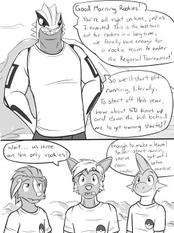 Pokemon Combat Academy, pg 28-29First day of training for the regional tournament, and already the team seems dysfunctional, will they be able to work out their differences?