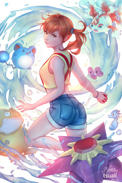 tsuaii:  Misty from Pokemon, generation one!This was painted together with my lovely girlfriend Zolaida for my Patreon relaunch! 