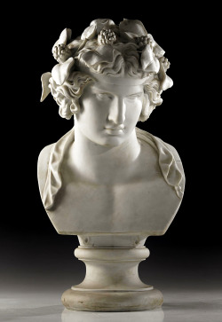 hadrian6:  Bust of Antinous. after the antique. 19th.century.biscuit porcelain. Sotheby’s. July 2007.http://hadrian6.tumblr.com