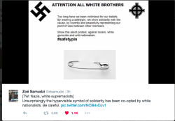 randomactsofchaos:  so it looks like the safety pin thing has been co-opted by white supremacists. we need other, better ways to show solidarity anyway. wear an “i’ll go with you” pin, if you want that badly to wear a pin, or better yet, stand