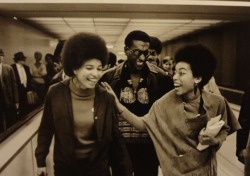 disciplesofmalcolm:  Left to right: Angela Davis, Kwame Ture (Stokely Carmichael), and Barbara Easley (Emory Douglas’s sister) at LAX, Los Angeles, California. Taken from “Black Panthers: 1968” by Howard L. Bingham 