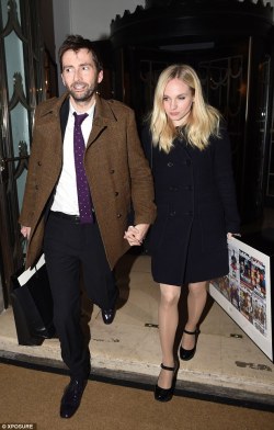 green-eyed-hunter-in-my-tardis:  David Tennant cuts a dapper figure as he steps out with his wife at Radio Times annual covers party in London (via Daily Mail) 
