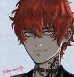 itsmeohmyo: »I think about healthy fashion-conscious AE Saeran 50 times a day« SO to the absolutely gorgeous visual @simonlovelazy gave of a duo coloured eyed Saeran in their fic 