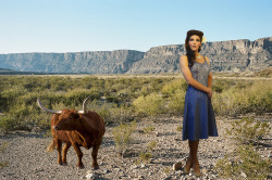 onlymonica:  roubiaxp40:  On a recent trip to Santa Elena Canyon int he Big Bend area, my friend Monica is shown posing with one of the rare miniature Texas Longhorns (The Monica Bos Taurus).  Unlike the regular breed, these seldom get larger than 3