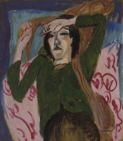 alongtimealone:  .Ernest Ludwig Kirchner ‘Woman in a Green Blouse’ 1913 