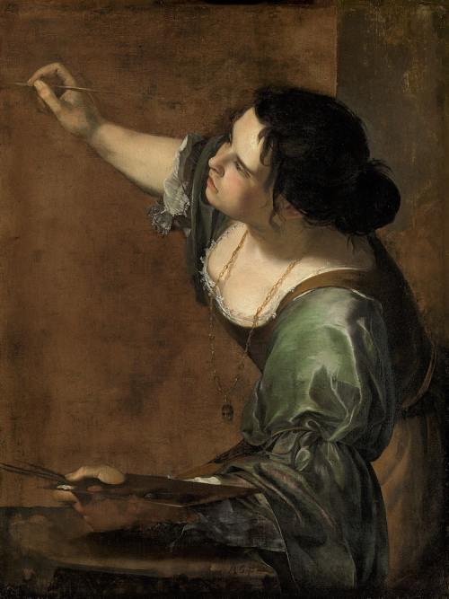 blondebrainpower:  “Self-Portrait as the Allegory of Painting” by Artemisia Gentileschi. 1638–39.As the daughter of an accomplished painter, Artemisia Gentileschi (1593–1653) was afforded access to the art world at a young age. Early on she was