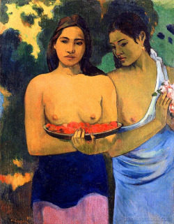 fleurdulys:   Two Tahitian Women - Paul Gauguin 1899 