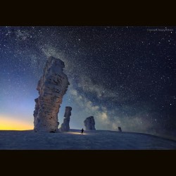 The Milky Way over the Seven Strong Men Rock Formations #nasa #apod #milkyway #galaxy #ural #mountains #space #science #astronomy