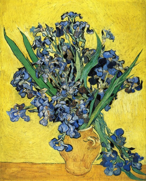 artist-vangogh:  Still Life with Irises, 1890, Vincent van GoghMedium: oil,canvas