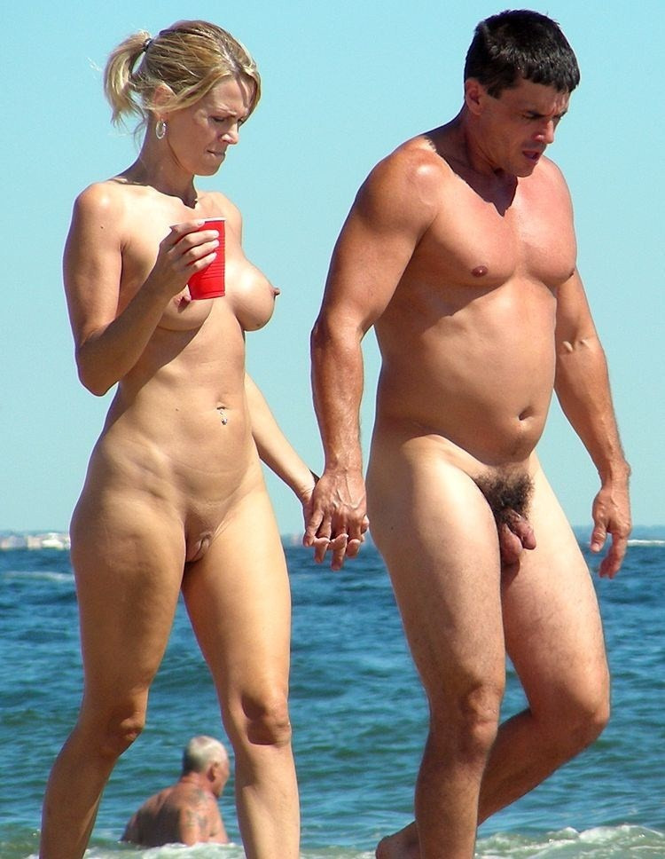 Nude black couples on beach