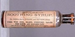 Want to know what was in this amazing syrup? Well, one grain (65 mg) of morphine per fluid ounce, cannabis, heroin, powdered opium which are the active ingredients to put your little one to sleep. It also had sodium carbonate, spirits foeniculi, and aqua