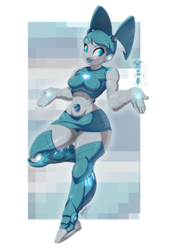 tovio-rogers:   Jenny XJ9 from #mylifeasateenagerobot drawn up for patreon psd file available there soon.  
