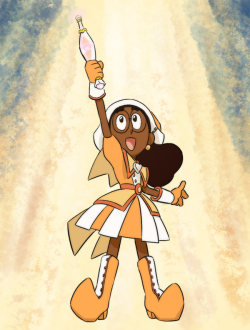 ghostdigits:I received a really sweet gift from a fan of SU and Ojamajo Doremi the other week, so here’s a thank you drawing of Connie as Hazuki. Thanks!