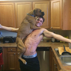 genesis950:  There’s just something about a guy and his dog! If he loves a dog, you know he’s a good guy.     Hot Muscle jocks &amp; Dogs