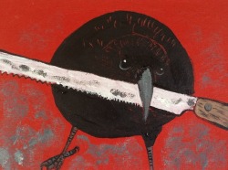 jenzelart:  Canuck the crow, acrylic painting on cardboard   Canuck is a real crow from Vancouver, BC, Canada. If you don’t know about him, I suggest you google him.
