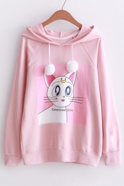 forgetitgirl: Lovely Cartoon Printed Sweatshirt  Sailor Moon Cat  //  Strawberry Letter  Embroidered Strawberry  //  Cute Bear   Happy Face  //  Cartoon Universe   Cartoon Fox  //  Cartoon Cat   Animal Print  //  Giraffe Print  It’s must look